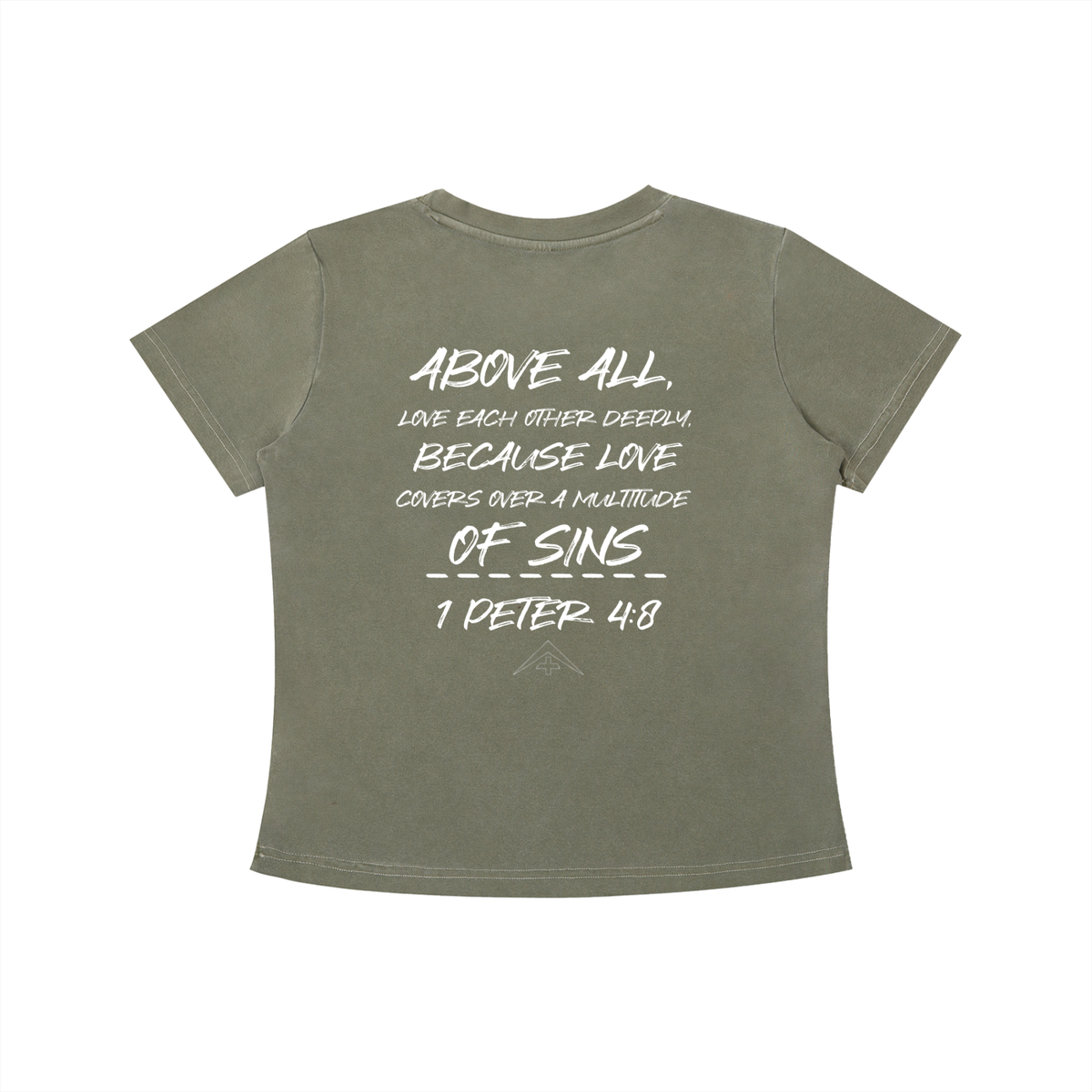 Womens 1 Peter 4:8 Wash Slim Fit T-shirt